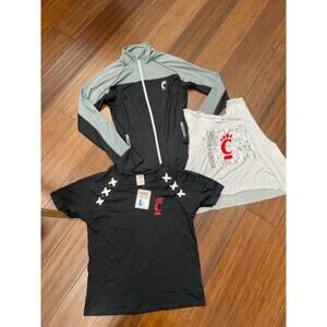 3 ITEM LOT Cincinnati Bearcats Sweatshirt Zip up Tank & Shirt Size Small Medium